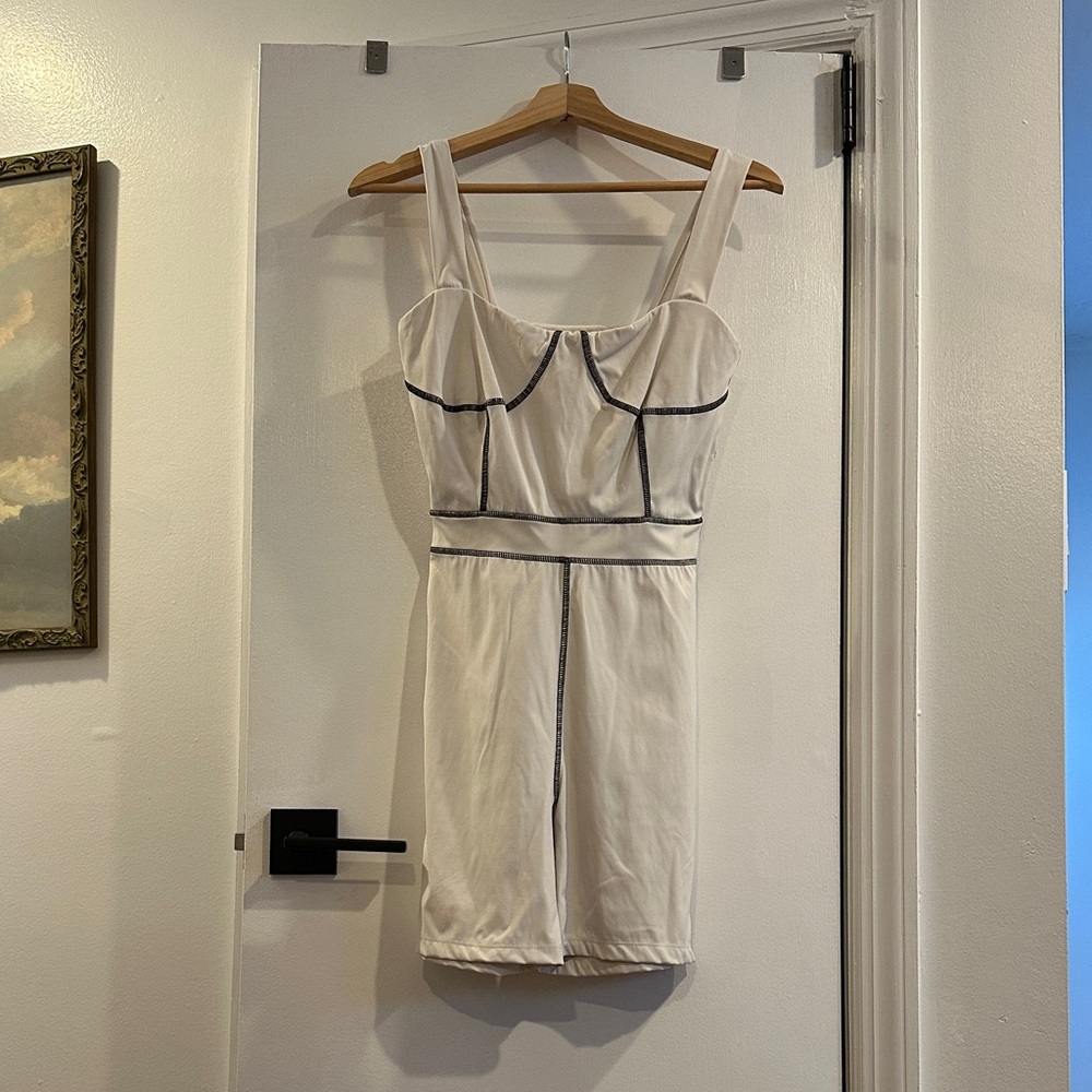 Elegant White and Black Trim Sleepwear